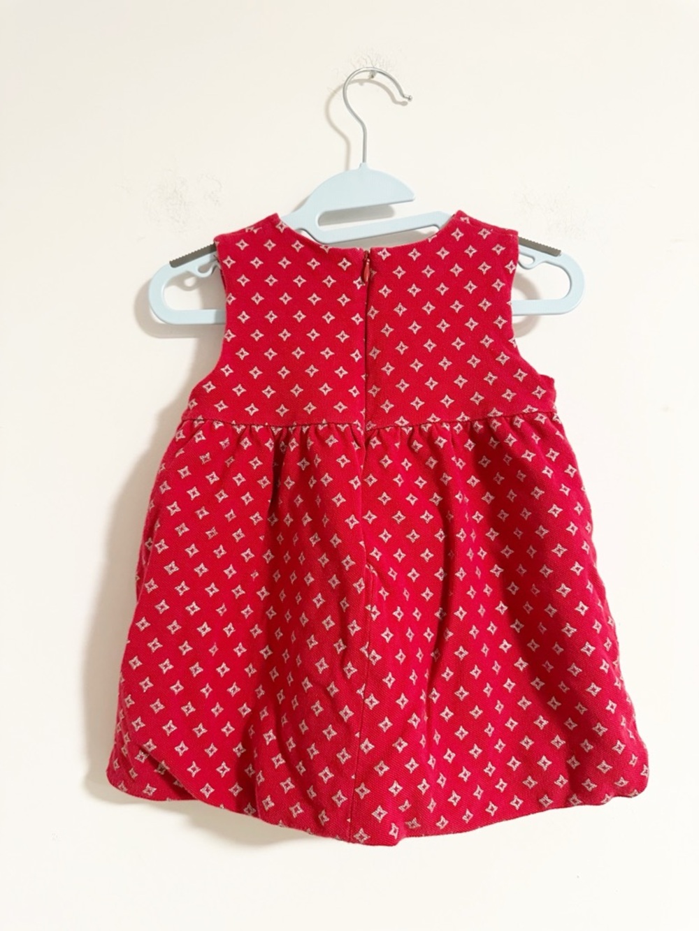 EPK Toddler Girls Red & Silver Metallic Patterned Bow Dress 23m - Picture 7 of 7